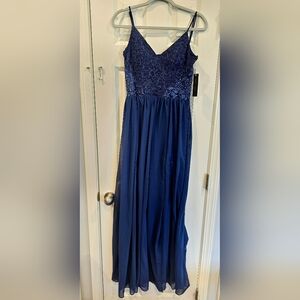136 - Elegant Navy Blue Dress